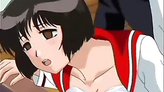 Super-cute manga porno student dildoed cootchie overlapped with respect to ass-fucked